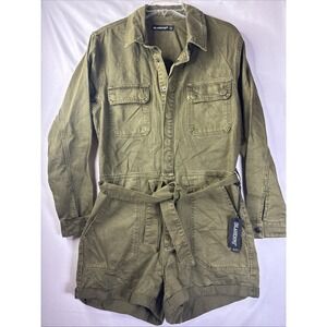 NYC Olive Green Utility Romper Jumpsuit